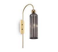 Applique Contemporanea Antic Metallo Oro 1 Luci Diffusore In Vetro Colore Grigio [EEK: A++]