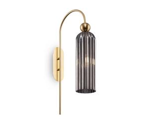 Applique Contemporanea Antic Metallo Oro 1 Luci Diffusore In Vetro Colore Grigio