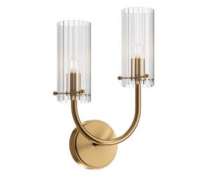 Applique Contemporanea Arco Struttura In Metallo Ottone 1 Luce Diffusore Vetro