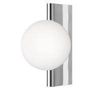 Applique Contemporanea Avant-Garde In Metallo Cromo 1 Luce Con Diffusore Bianco