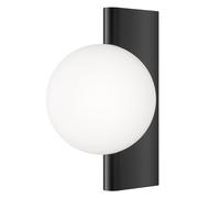 Applique Contemporanea Avant-Garde In Metallo Nera 1 Luce Con Diffusore Bianco