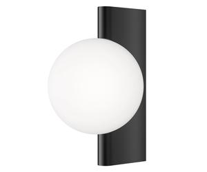 Applique Contemporanea Avant-Garde In Metallo Nera 1 Luce Con Diffusore Bianco [EEK: A++]