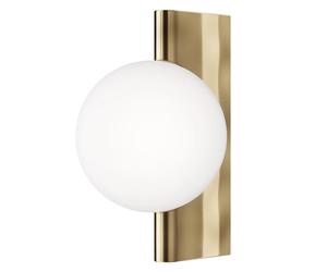 Applique Contemporanea Avant-Garde In Metallo Ottone 1 Luce Con Diffusore Bianco