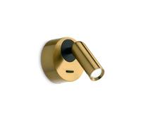 Applique Contemporanea Bean Round Metallo Ottone Led 3W 3000K Luce Calda