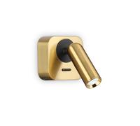Applique Contemporanea Bean Square Metallo Ottone Led 3W 3000K Luce Calda