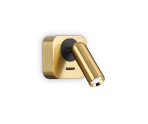 Applique Contemporanea Bean Square Metallo Ottone Led 3W 3000K Luce Calda
