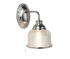 Applique Contemporanea Bistrot Ii Acciaio Argento Vetro Trasparente 1 Luce E27