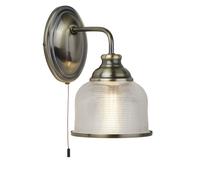 Applique Contemporanea Bistrot Ii Acciaio Ottone Vetro Trasparente 1 Luce E27