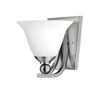 Applique Contemporanea Bolla In Acciaio Nichel Spazzolato Vetro 1 Luce E27