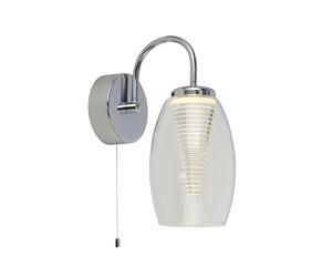 Applique Contemporanea Ciclon Metallo Cromo Vetro Trasparente Led 6W 3000K