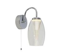 Applique Contemporanea Ciclon Metallo Cromo Vetro Trasparente Led 6W 3000K