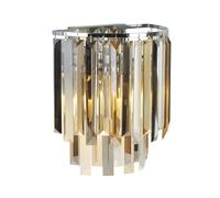 Applique Contemporanea Clarissa Acciaio Cromo Vetro Fumè 2 Luci E14