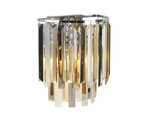 Applique Contemporanea Clarissa Acciaio Cromo Vetro Fumè 2 Luci E14