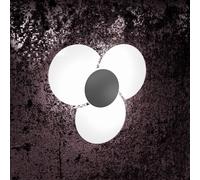 Applique Contemporanea Clover Metallo Antracite Vetro Bianco 3 Luci E27