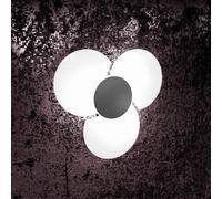 Applique Contemporanea Clover Metallo Antracite Vetro Bianco 3 Luci E27 [EEK: A++]