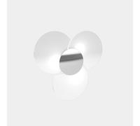 Applique Contemporanea Clover Metallo Cromo Vetro Bianco 3 Luci E27