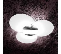Applique Contemporanea Clover Metallo Cromo Vetro Bianco 6 Luci E27 100Cm