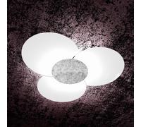 Applique Contemporanea Clover Metallo Foglia Argento 6 Luci E27 100Cm