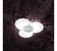 Applique Contemporanea Clover Metallo Foglia Argento 6 Luci E27 70Cm