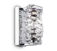 Applique Contemporanea Coil Struttura Acciaio Cromo E Diffusore Vetro Led