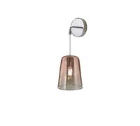 Applique Contemporanea Con Cavo Shaded Metallo Cromo Vetro Rame 1 Luce E27
