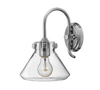 Applique Contemporanea Congress Acciaio Cromo Vetro 1 Luce E27