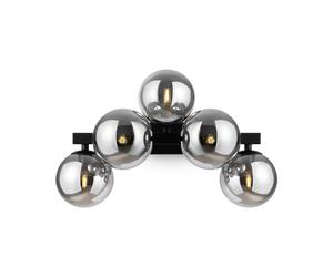 Applique Contemporanea Dallas Metallo Nero 5 Luci Diffusori Fum