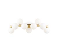 Applique Contemporanea Dallas Metallo Oro 9 Luci Diffusori Bianco