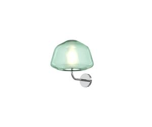 Applique Contemporanea Double Skin Alpha Metallo Verde Vetro Cromo 1 Luce E27