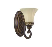 Applique Contemporanea Drawing Room Acciaio Noce Vetro 1 Luce E27