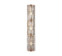 Applique Contemporanea Facet Metallo Oro 3 Luci Diffusori Vetro Trasparente