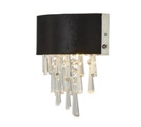 Applique Contemporanea Fascino Acciaio Cromo Tessuto Nero 2 Luci G9 [EEK: A++]