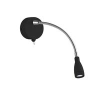 Applique Contemporanea Flexy Acciaio Nero Vetro Led 0,8W 6500K