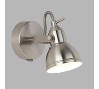 Applique da parete Focus Spotlight - Metallo argento satinato