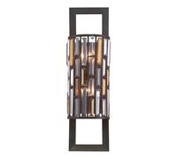 Applique Contemporanea Gemma Acciaio Bronzo Vintage Cristallo 2 Luci E14