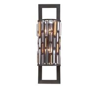 Applique Contemporanea Gemma Acciaio Bronzo Vintage Cristallo 2 Luci E14