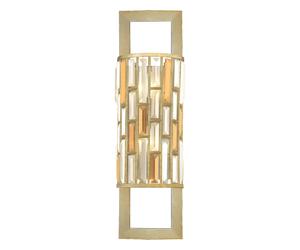 Applique Contemporanea Gemma Acciaio Foglia Argento Cristallo 2 Luci E14
