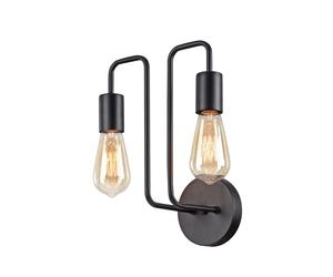 Applique Contemporanea Gilbert Metallo Nero 2 Luci