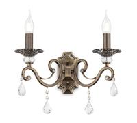 Maytoni Applique classica in metallo a 2 braccia con cristalli e lampadine a fia