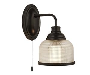 Applique Contemporanea Highworth Acciaio Nero Trasparente 1 Luce E27