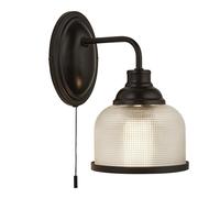 Applique Contemporanea Highworth Acciaio Nero Trasparente 1 Luce E27