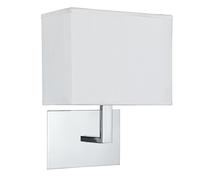 Applique Contemporanea Hotel Acciaio Cromo Tessuto 1 Luce E27