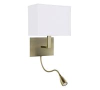 Applique Contemporanea Hotel Acciaio Ottone Tessuto 1 Luce E27