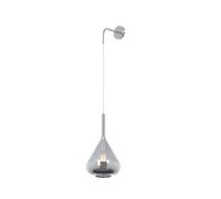 Applique Contemporanea Kona Metallo Cromo Vetro Fumè 1 Luce E27