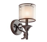 Applique Contemporanea Lacey Acciaio Bronzo Antico Tessuto 1 Luce E14