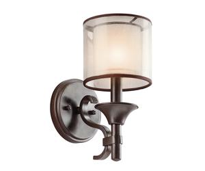 Applique Contemporanea Lacey Acciaio Bronzo Antico Tessuto 1 Luce E14