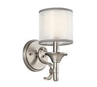 Applique Contemporanea Lacey Acciaio Peltro Antico Tessuto 1 Luce E14