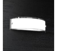 Applique Contemporanea Linear Metallo E Vetro Bianco 2 Luci E27 40Cm