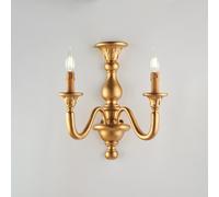 Applique in legno oro antico 2 luci Lucca