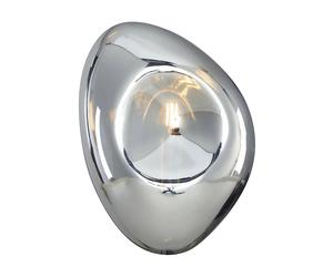Applique Contemporanea Mabell Metallo Nero 1 Luce Diffusore Vetro Cromo
